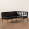 Baxton Studio Sanford Mid-Century Dark Brown Faux Leather and Walnut Brown Wood 2-PC Dining Nook Banquette Set 184-11343-Zoro - alternate 4